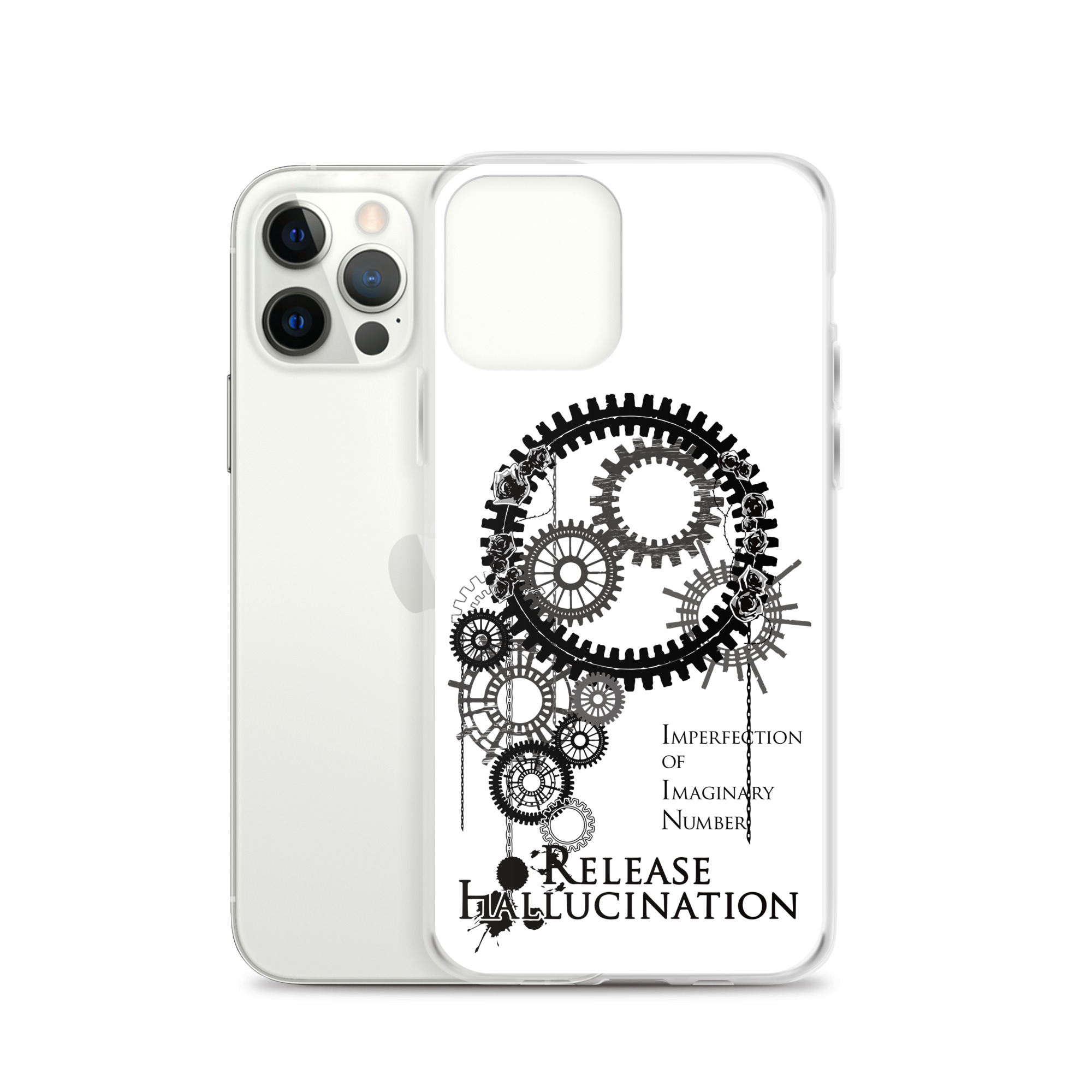 Black Gear Clear White Case for iPhone®7and later