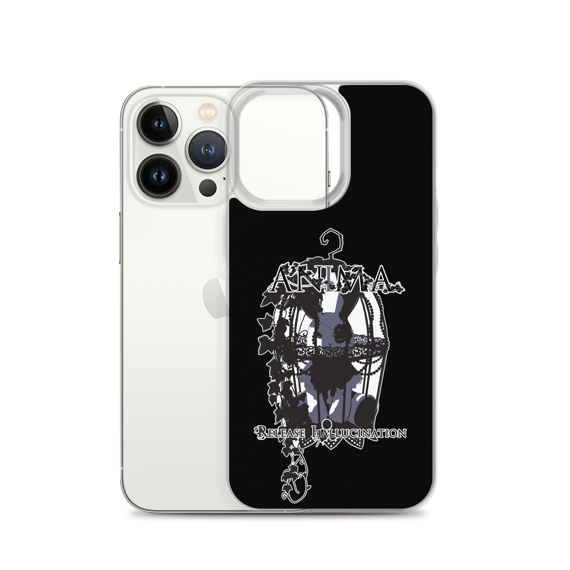 The Rabbit of Anima Clear Black Case for iPhone®13 and later, Pro and Pro Max