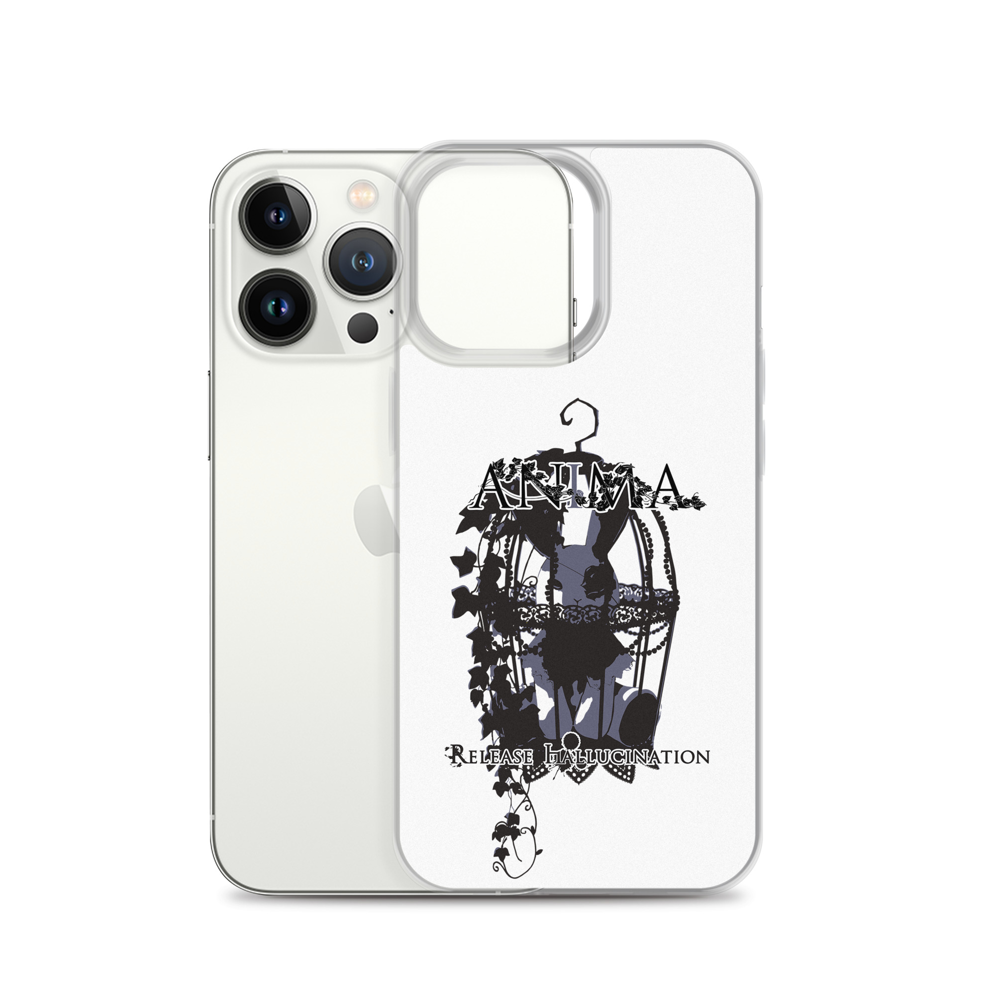 The Rabbit of Anima Clear White Case for iPhone®13 and later, Pro and Pro Max