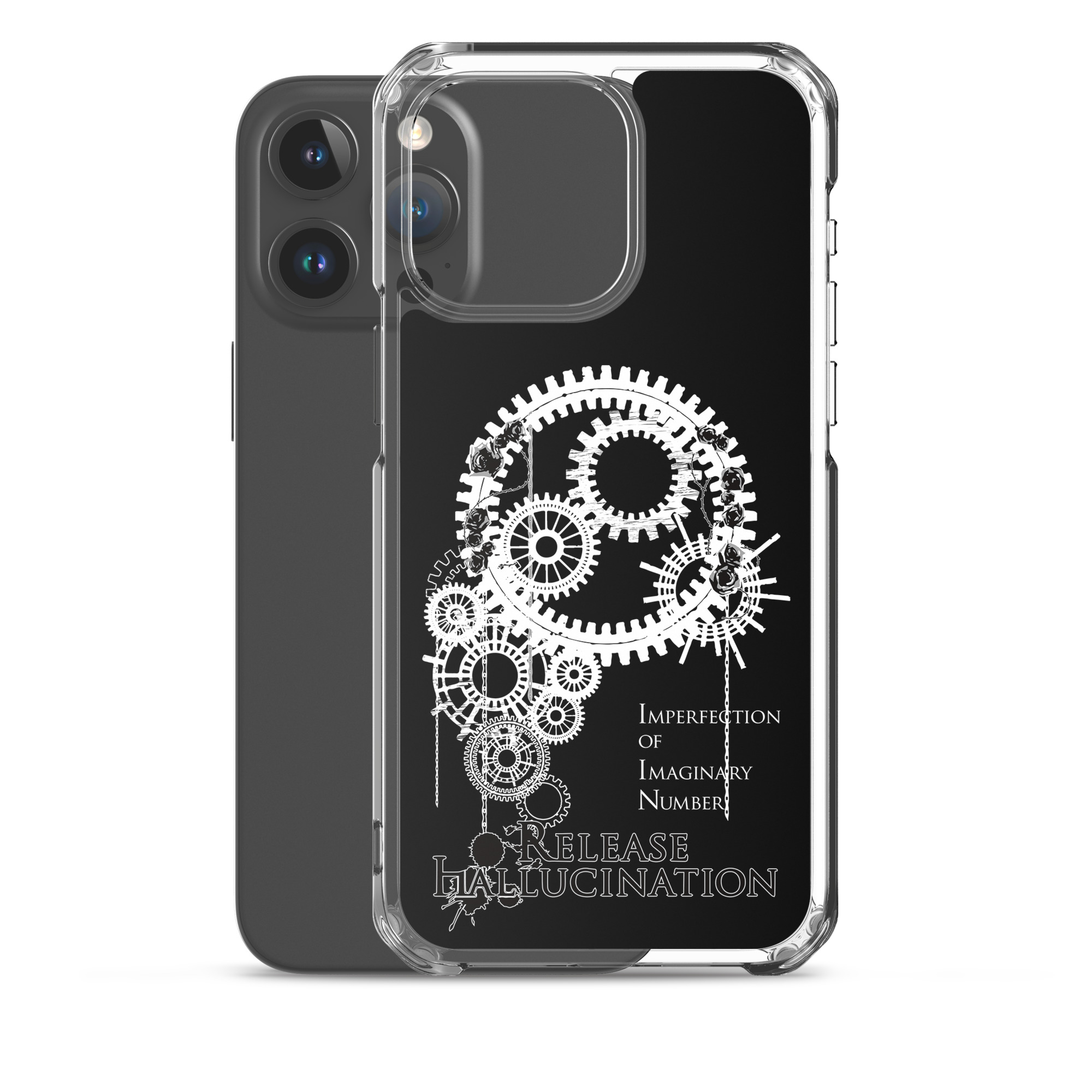 White Gear Clear Black Case for iPhone®13 and later, Pro and Pro Max