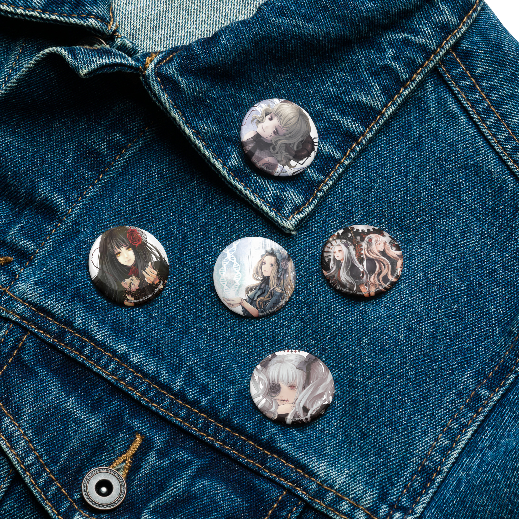 Set of pin buttons‐B‐