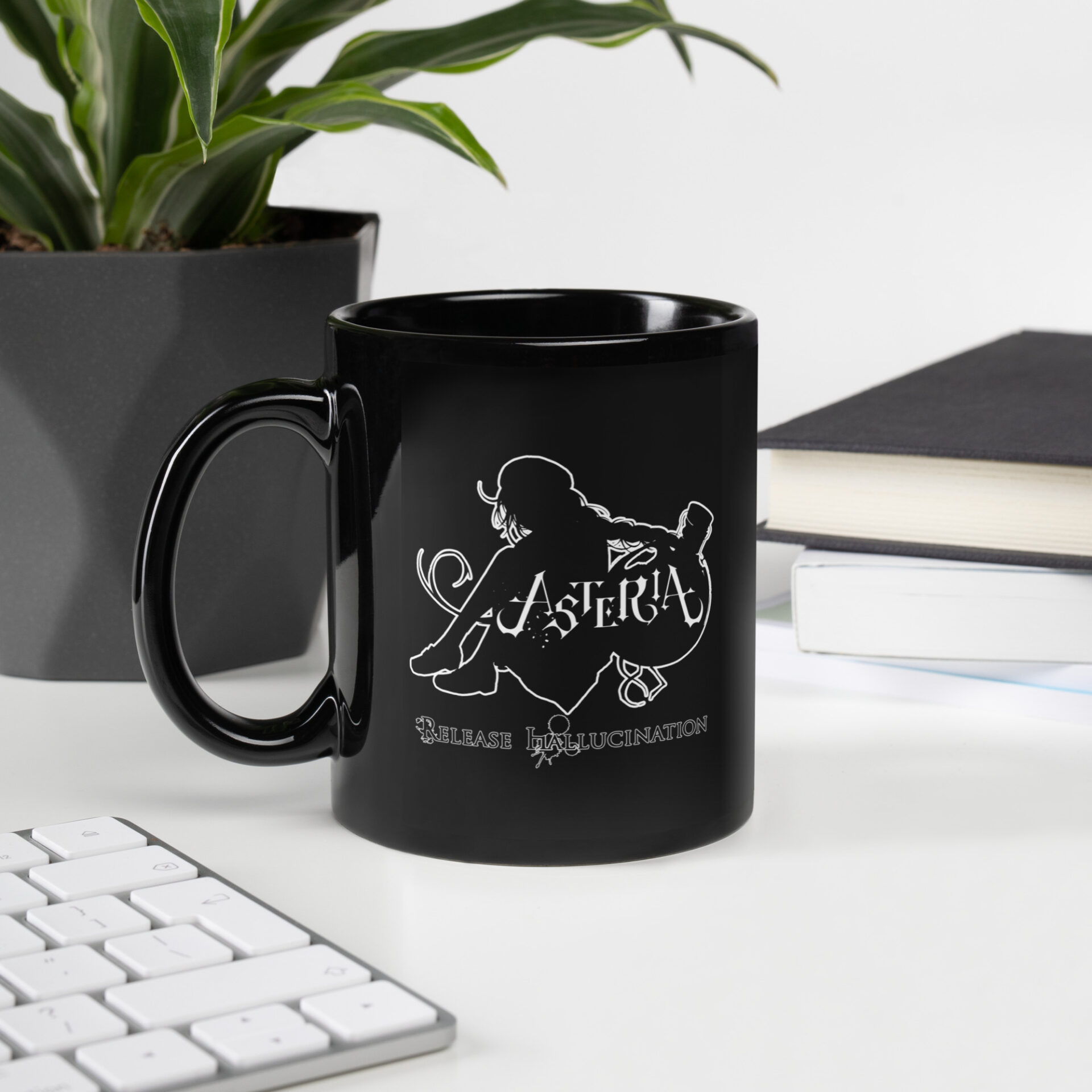 ASTERIA Black Glossy Mug